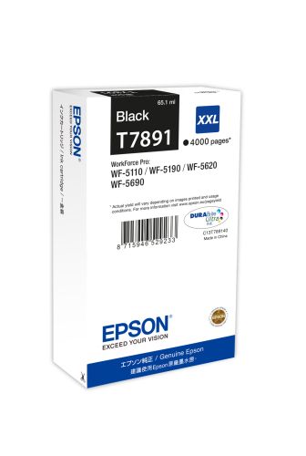 EPSON Cartucho Preto 79XXL 4000 paginas WorkForce Pro WF-5xxx Series , Epson , EPSC13T789140 , 8715946529233